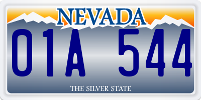 NV license plate 01A544