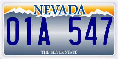 NV license plate 01A547