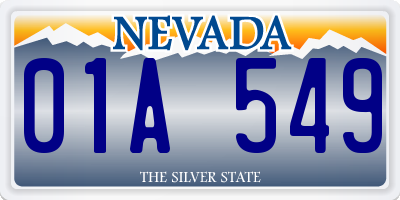 NV license plate 01A549