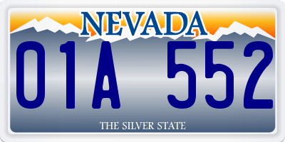 NV license plate 01A552