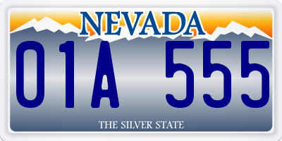 NV license plate 01A555