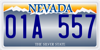 NV license plate 01A557