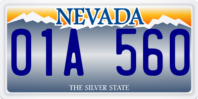 NV license plate 01A560