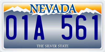 NV license plate 01A561