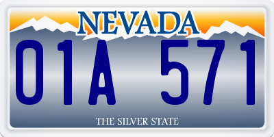 NV license plate 01A571