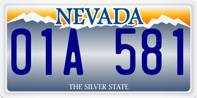 NV license plate 01A581