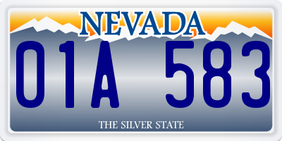 NV license plate 01A583