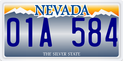 NV license plate 01A584