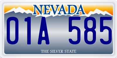 NV license plate 01A585