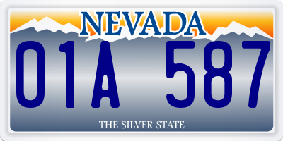 NV license plate 01A587