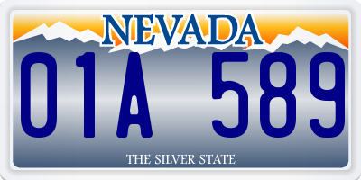 NV license plate 01A589