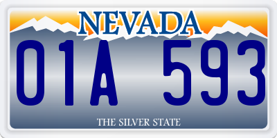 NV license plate 01A593