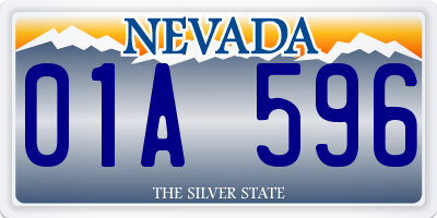 NV license plate 01A596