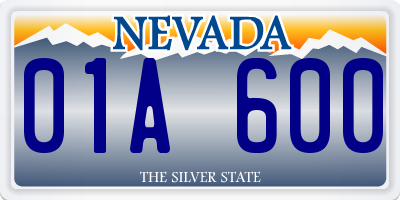 NV license plate 01A600