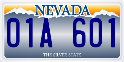 NV license plate 01A601