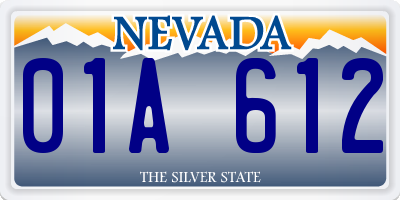 NV license plate 01A612
