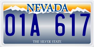 NV license plate 01A617
