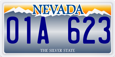 NV license plate 01A623