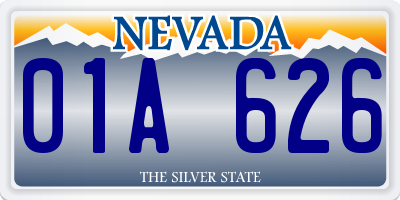 NV license plate 01A626