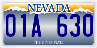 NV license plate 01A630