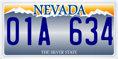 NV license plate 01A634