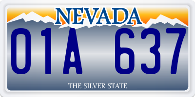 NV license plate 01A637