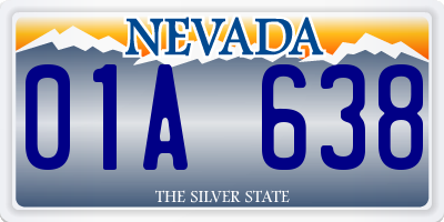NV license plate 01A638