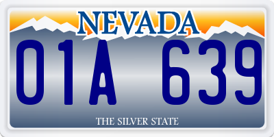 NV license plate 01A639