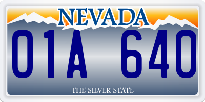 NV license plate 01A640