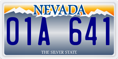 NV license plate 01A641