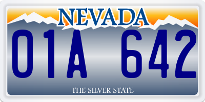 NV license plate 01A642