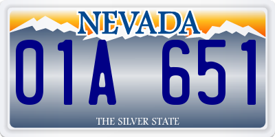 NV license plate 01A651