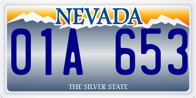 NV license plate 01A653