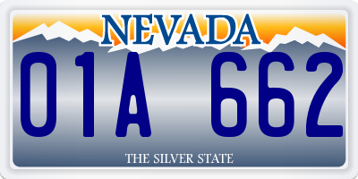 NV license plate 01A662