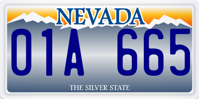 NV license plate 01A665