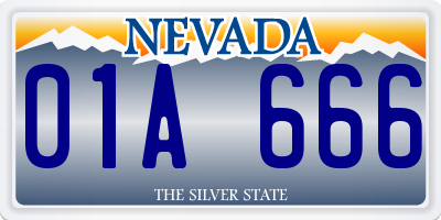 NV license plate 01A666