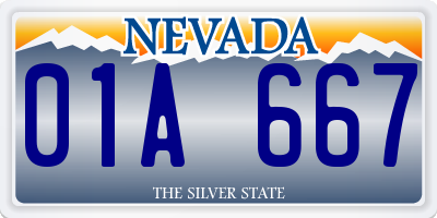 NV license plate 01A667