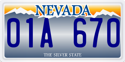 NV license plate 01A670