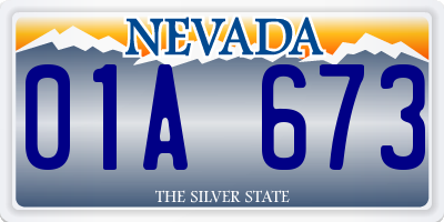 NV license plate 01A673