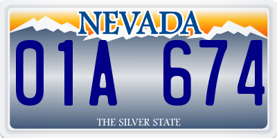 NV license plate 01A674