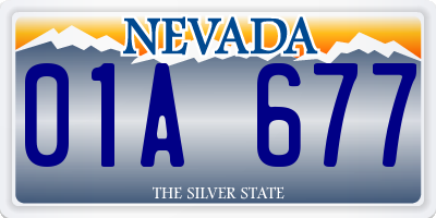 NV license plate 01A677