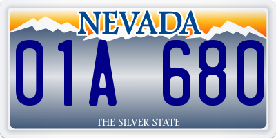 NV license plate 01A680