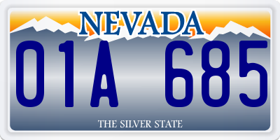 NV license plate 01A685