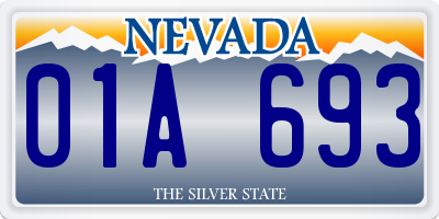 NV license plate 01A693