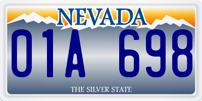 NV license plate 01A698