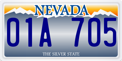 NV license plate 01A705