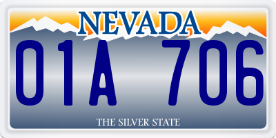 NV license plate 01A706