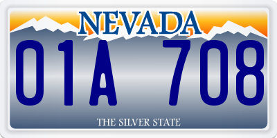 NV license plate 01A708