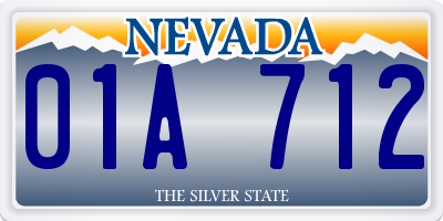 NV license plate 01A712