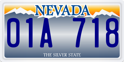 NV license plate 01A718